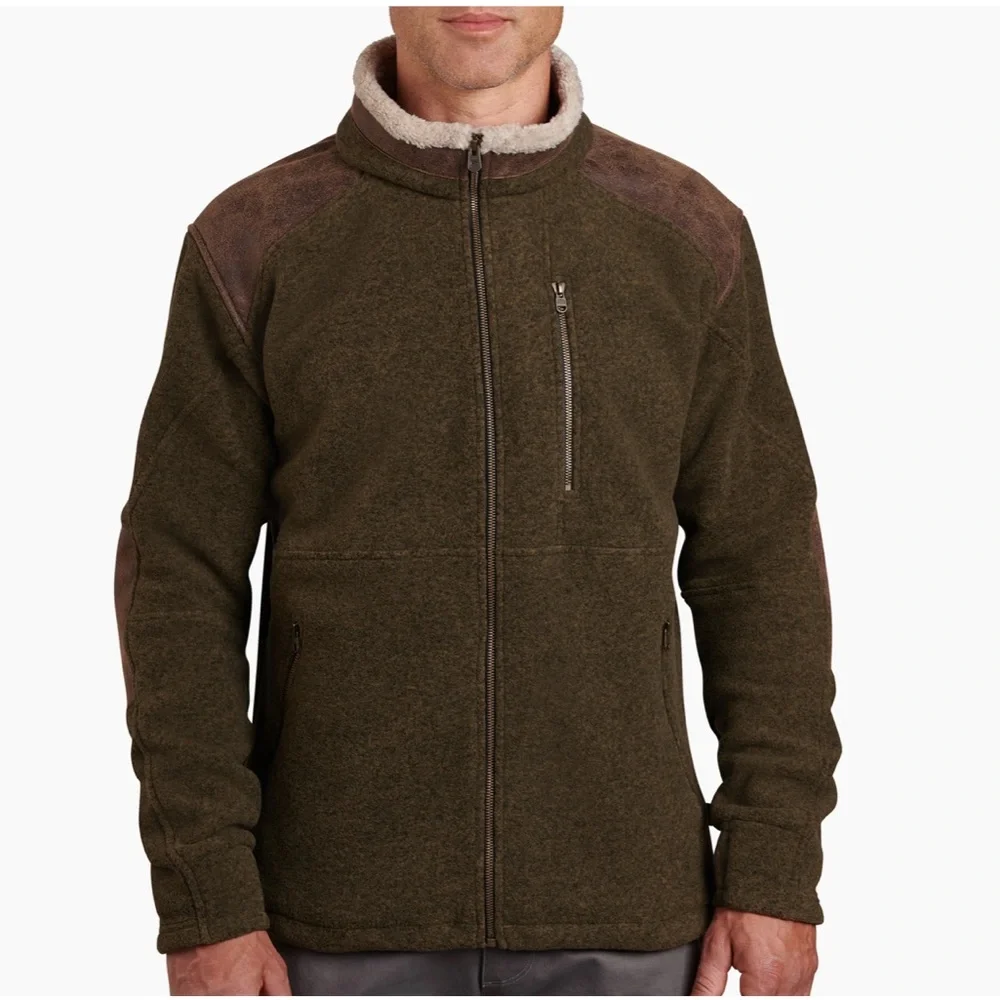 Kuhl Men’s ALPENWURX™ Fleece Full Zip Jacket Green Brown Size XL